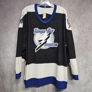 Vintage 90s CCM Maska NHL Tampa Bay Lightning Hockey  Black Jersey Mens XL